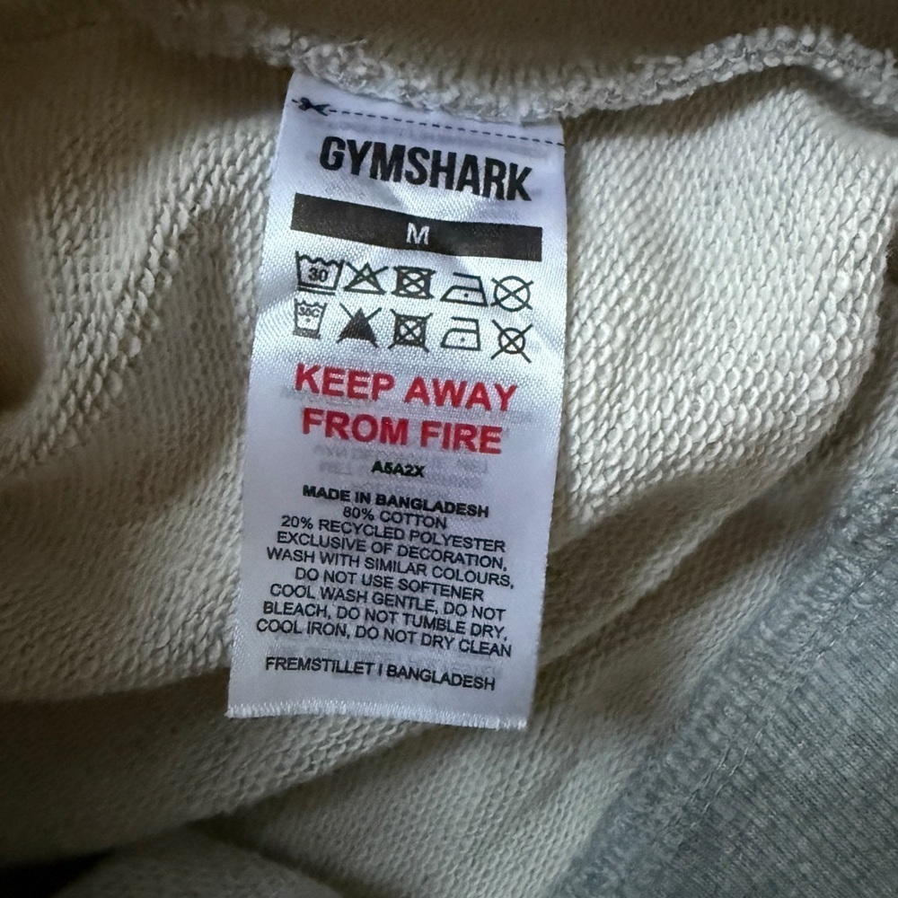 Gymshark Hoodie Mens medium Legacy Fitness‎ Slim Fit Raw Edge Gray - Picture 3 of 4